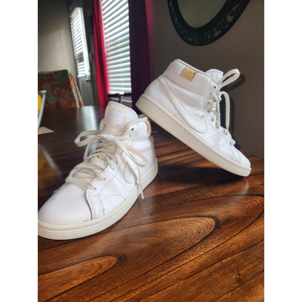 Nike Court Royale 2 Mid Triple White - Women's 6.5 White Leather shoes